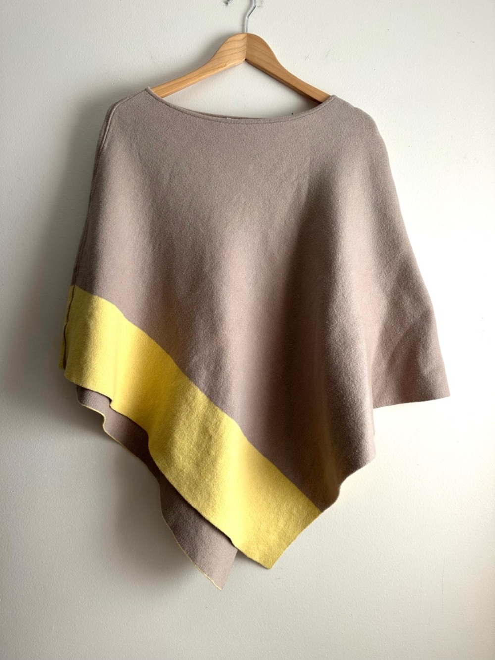 J. Jill • Reversible Sweater Poncho Colorblock Butter Yellow